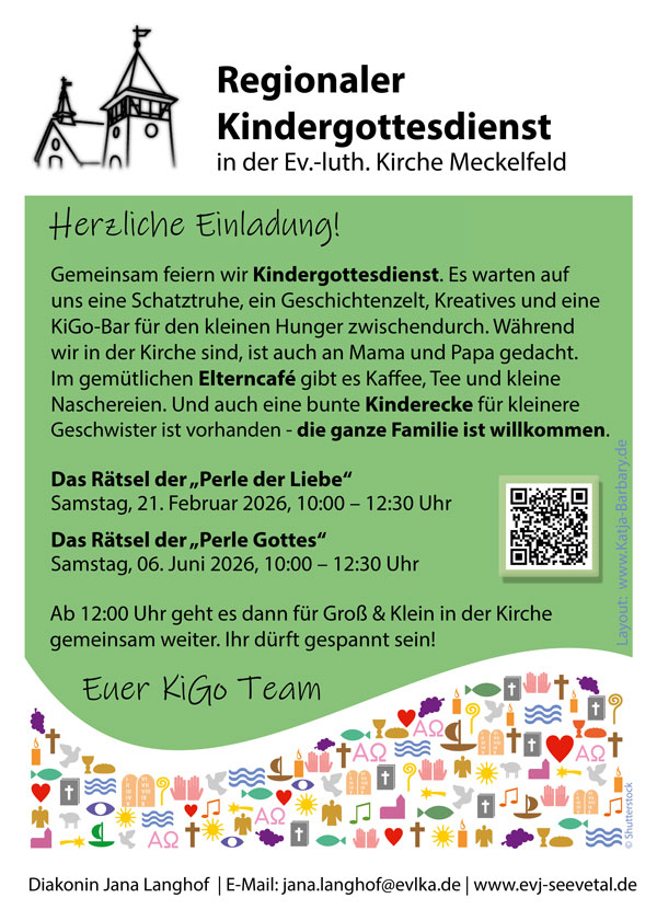 Plakat des Kindergottesdienstes. J. Langhof