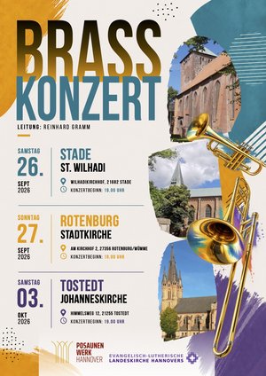 Plakat Brasskonzert 2026 von Ulrich Wilke (Brasskonzert 2025 in Bremervörde)